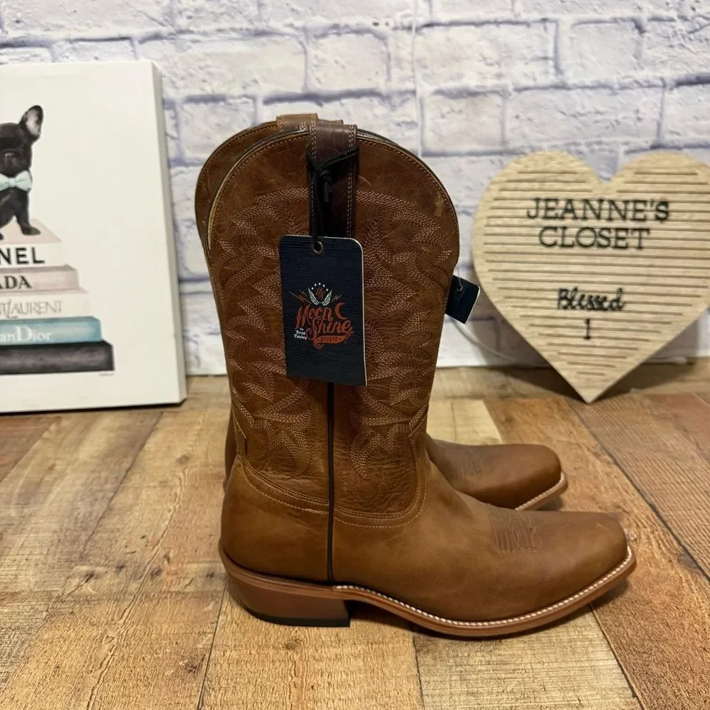 Brad Paisley Moonshine Spirit Mens Crazy Horse Leather Western Boots 9.5 D BBM85